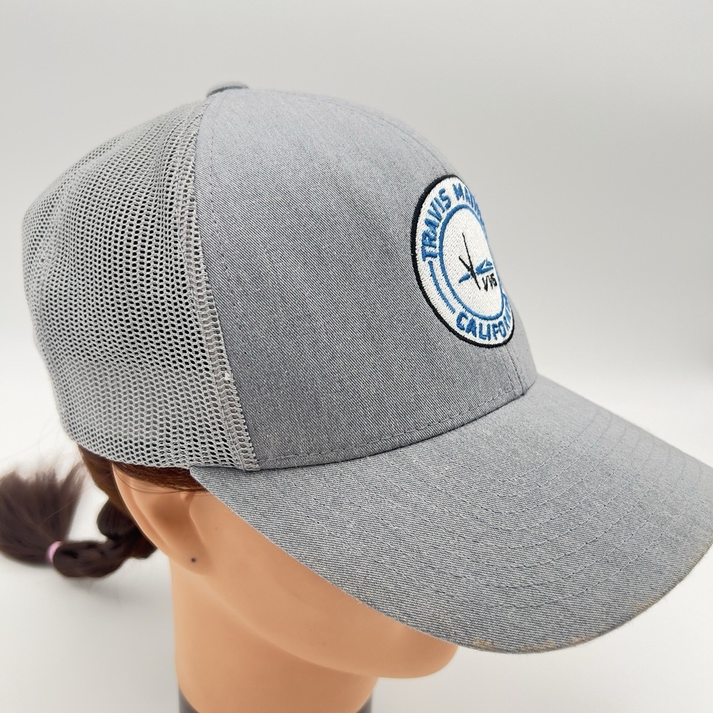 TravisMathew Gray Mesh Trucker Hat California Logo Snapback Golf Cap Adult